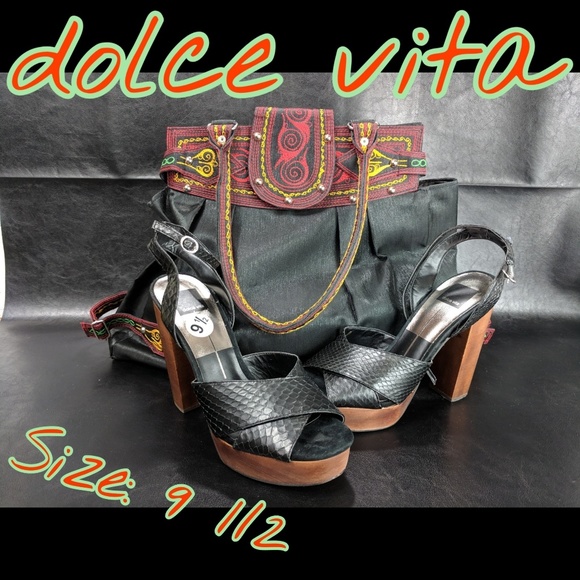🐍NEW DOLCE VITA FAUX SNAKESKIN HEELS SZ 9. - Picture 1 of 5